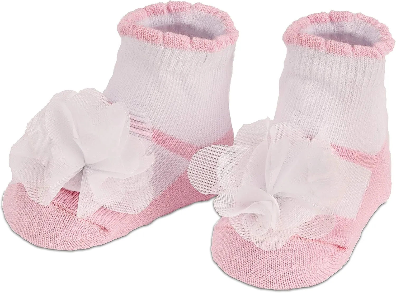 3 Pairs of Baby Girl Socks 0-12 Months - Ruffles Dots Flowers Stripes - in Gift Box