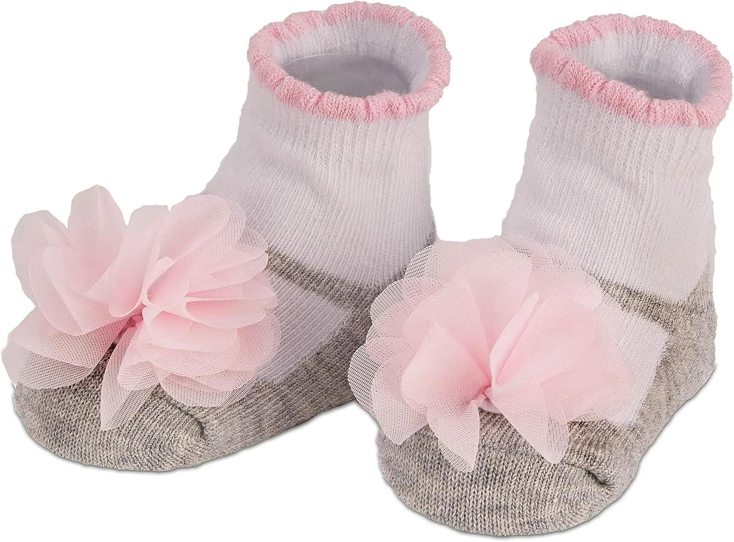 3 Pairs of Baby Girl Socks 0-12 Months - Ruffles Dots Flowers Stripes - in Gift Box