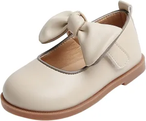 Baby Girl Mary Jane Dress Shoes with Bow Flower Girl Shoes Little Kid School Uniform Shoes for Wedding Party