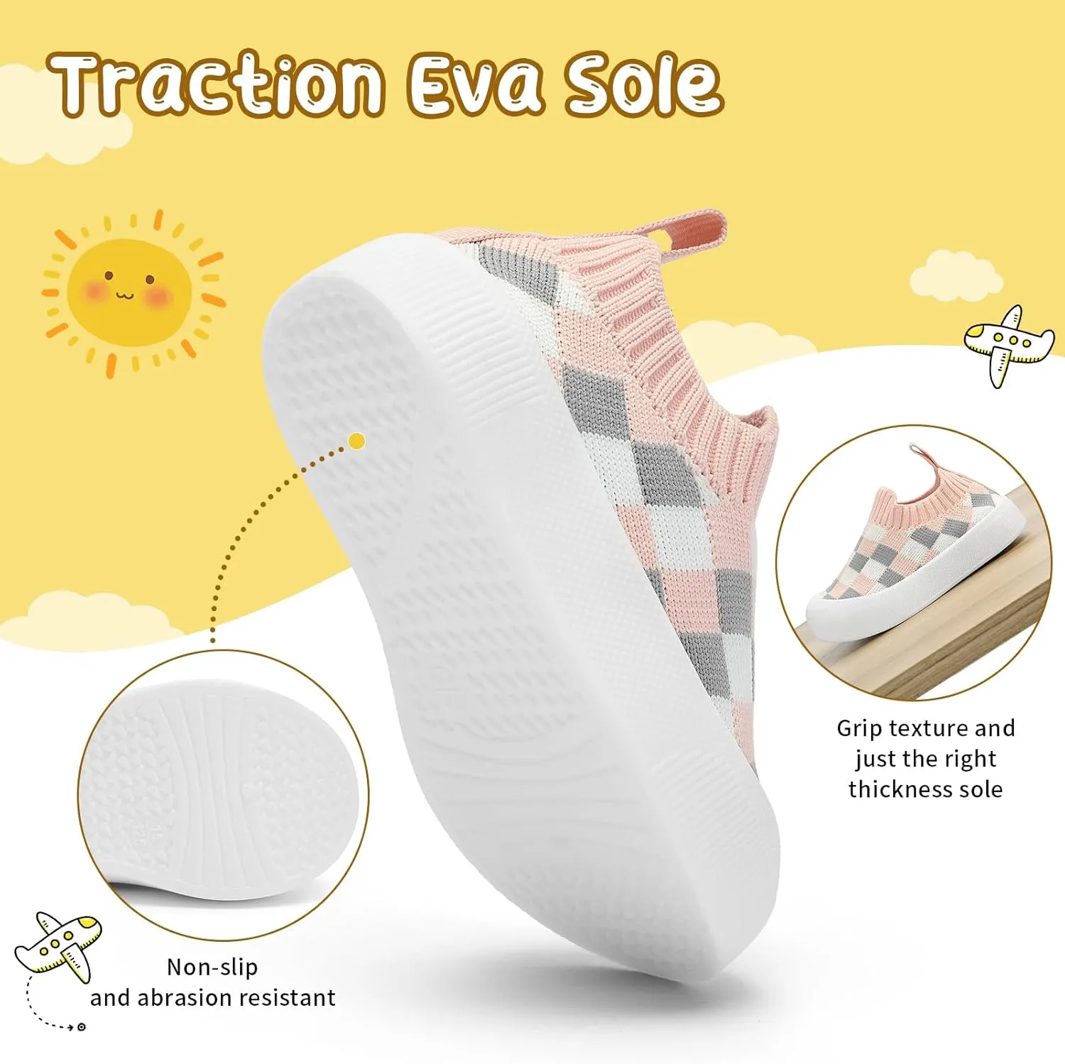 Baby Shoes Toddler Shoes Boys Girls Infant Sock Shoes Lightweight Breathable Walking Baby Shoes 6-36 Months