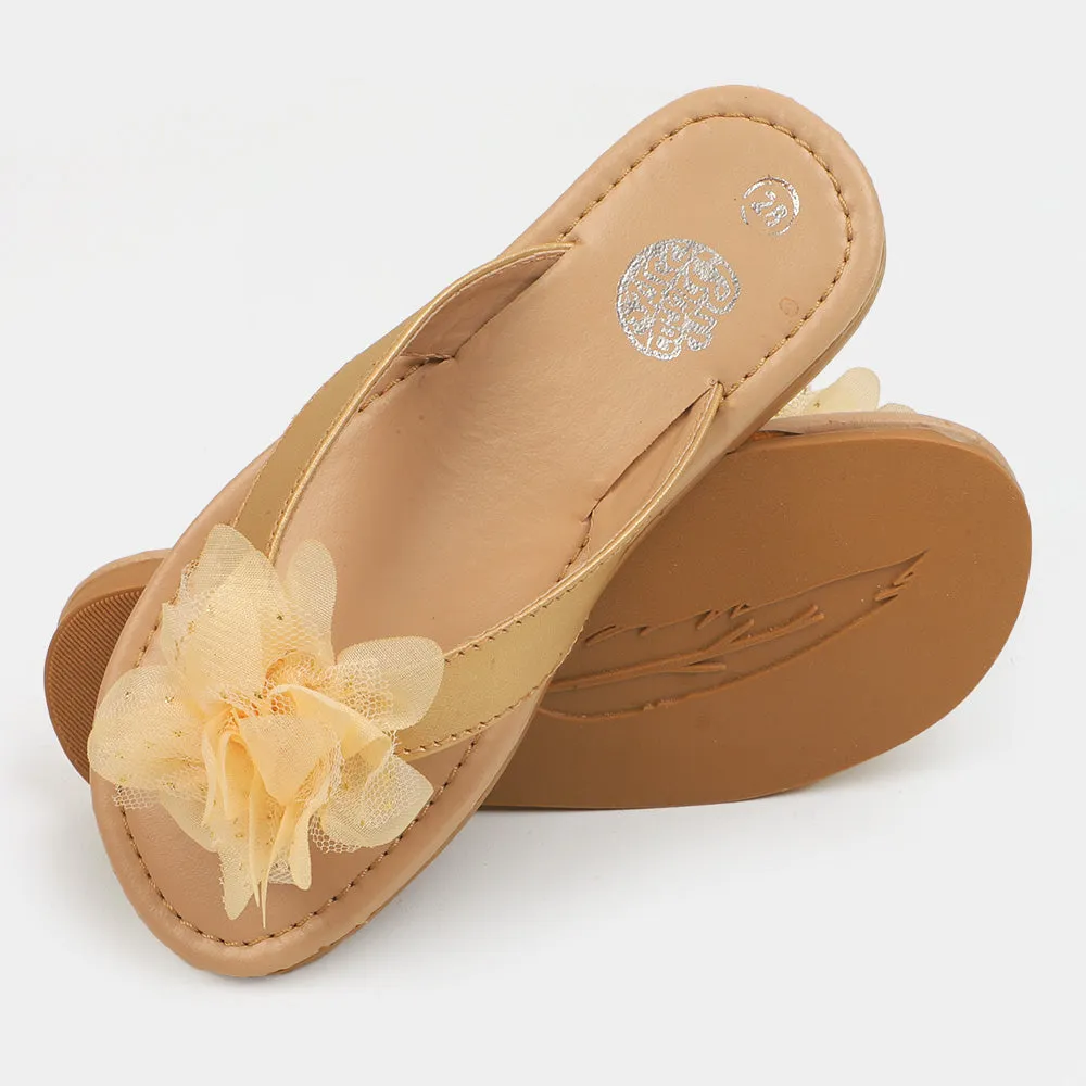 Casual Girls Slipper Flower 1215 - Gold
