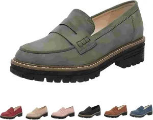 Cathalem Orthoture-Orthopedic Platform Loafers Comfort Orthopedic Shoes Womens Round Toe Walking Shoe Slip on Shoes