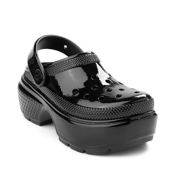 Crocs Stomp Shiny Platform Clogs, Black