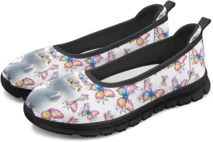 Driving Loafers Cat Print Women Shoes Comfortable Breathable Mesh Sneakers for Walking Running Lightweight Low Cut Tennis Shoe Loafer