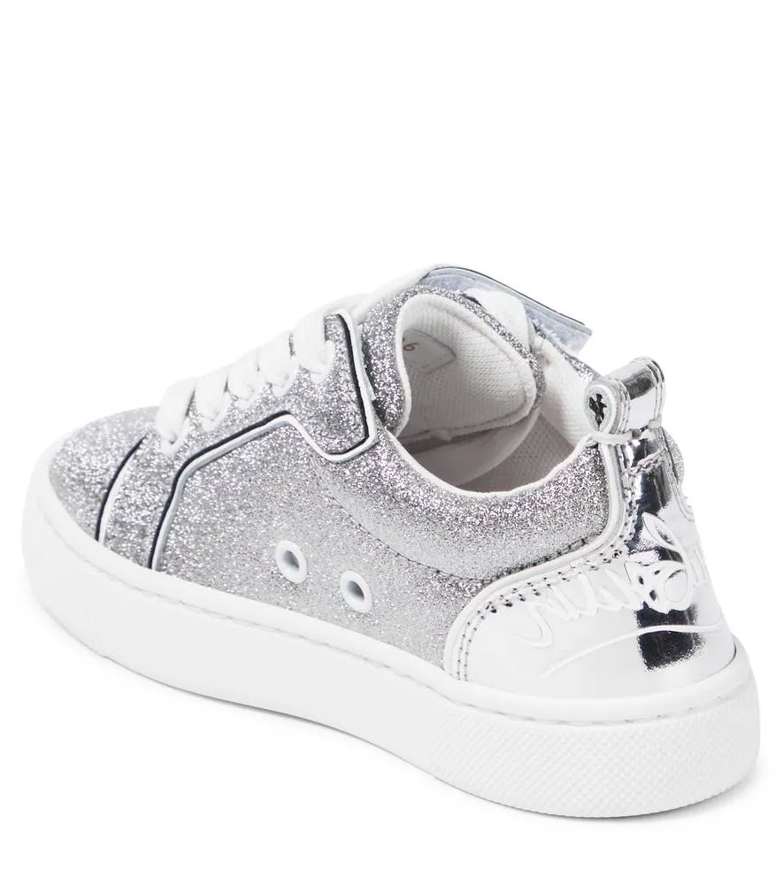 Funnyto sneakers in shiny leather Christian Louboutin, silver