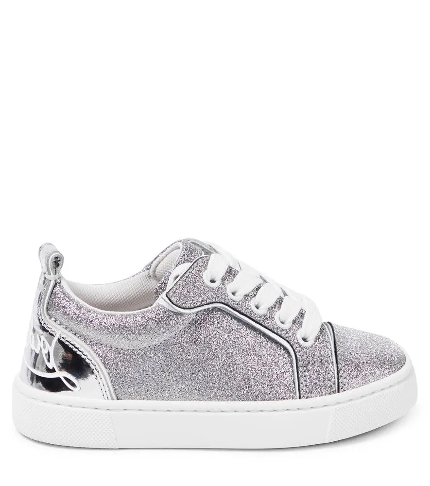 Funnyto sneakers in shiny leather Christian Louboutin, silver