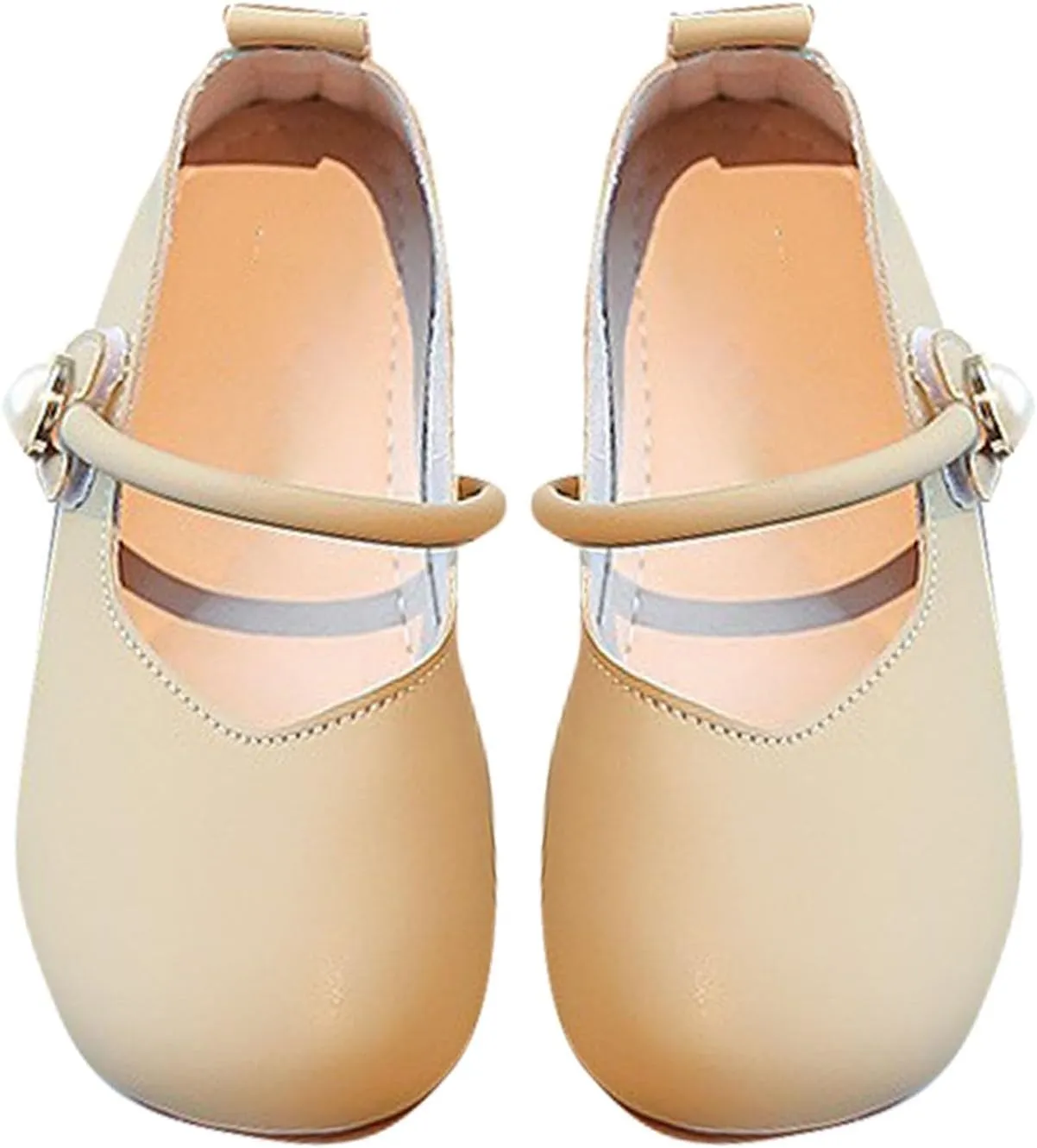 Girls Wedding Flat Solid Flower Mary Jane Dress Shoes Square Toe Ballet Soft Sole Slip On Flat for Part School