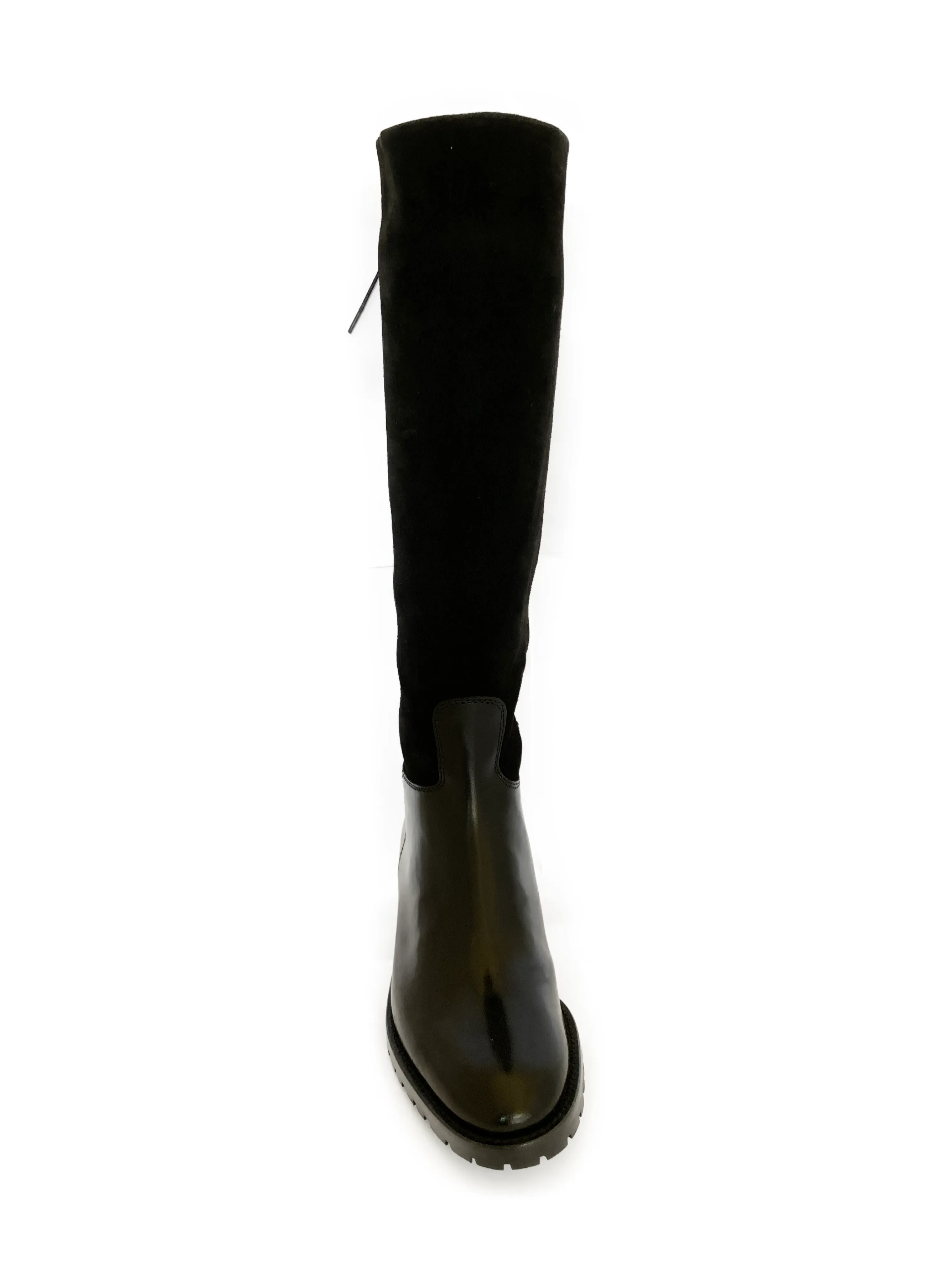 HB Shoes Ladies 1028 black Low Heel Knee High Boot