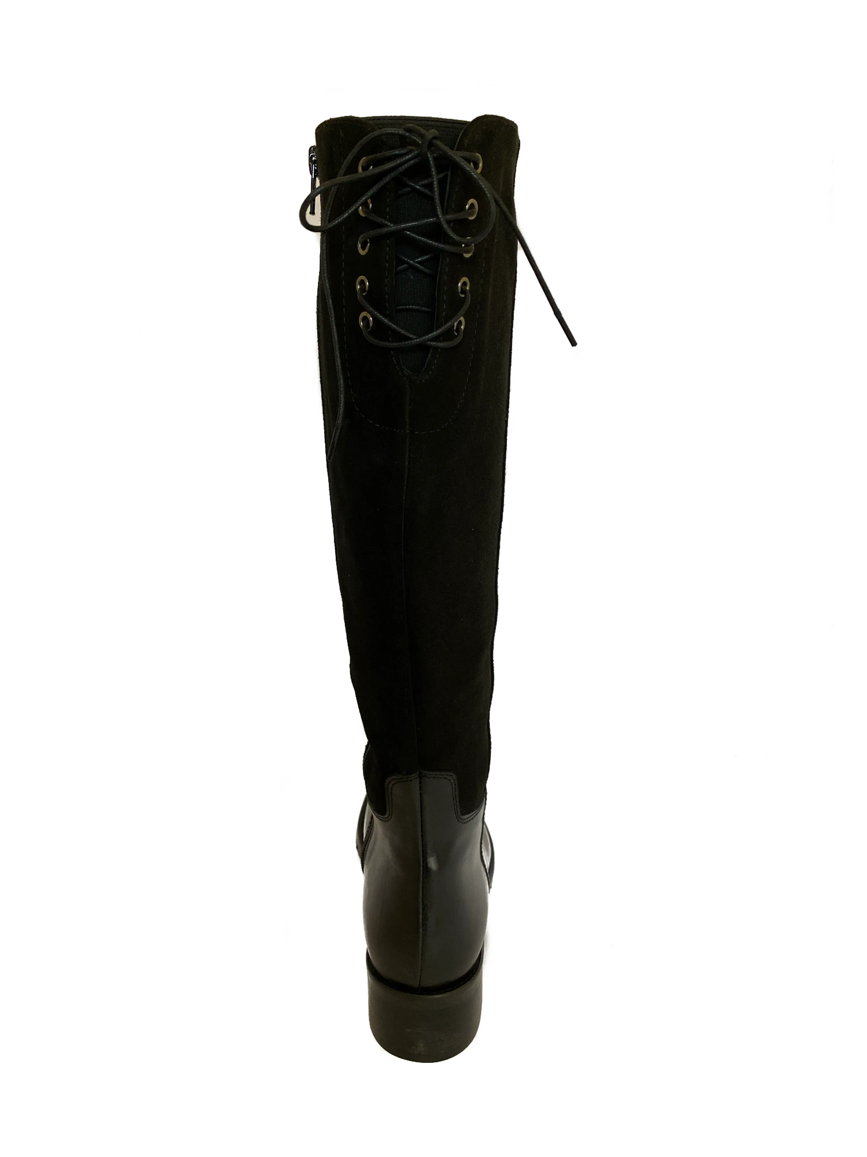 HB Shoes Ladies 1028 black Low Heel Knee High Boot