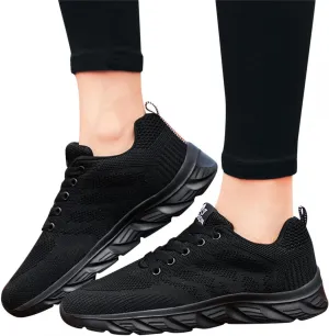 Hbeylia Women's Lace Up Sneakers Walking Shoes Breathable Mesh Hiking Work Nurse Shoes Lightweight Fashion Wedge Platform Sport Shoes for Women Girls