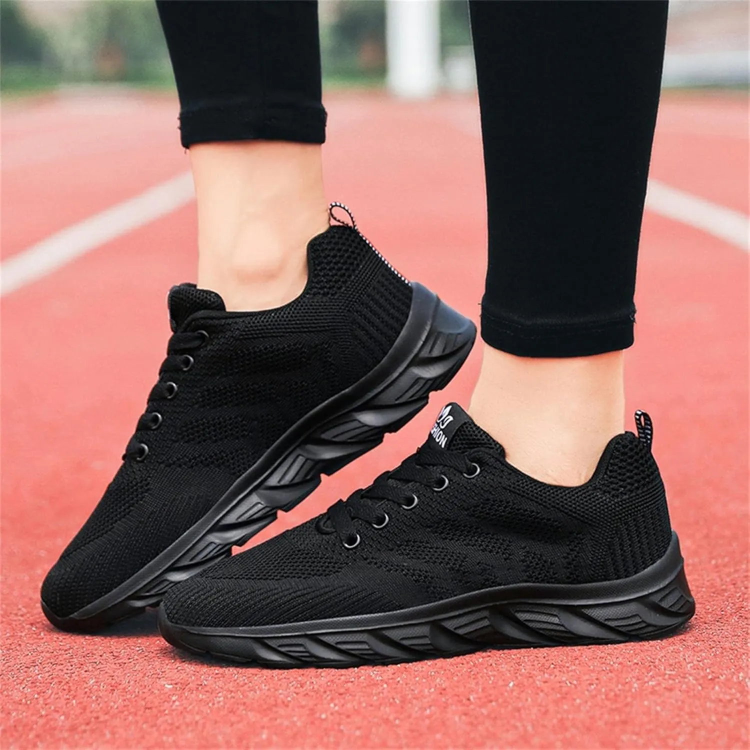 Hbeylia Women's Lace Up Sneakers Walking Shoes Breathable Mesh Hiking Work Nurse Shoes Lightweight Fashion Wedge Platform Sport Shoes for Women Girls