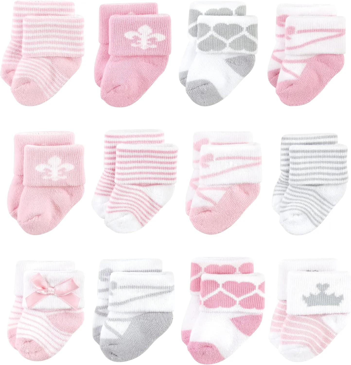 Hudson Baby Baby Girls' Cotton Rich Newborn and Terry Socks