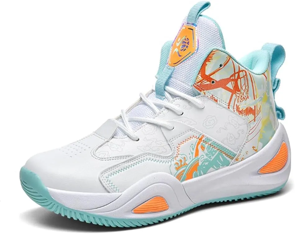 Men's Basketball Shoes Mid Basketball Sneakers Non-Slip Outdoor Cushioning Workout Shoes