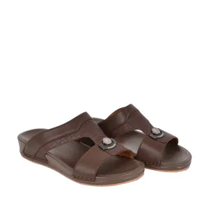 Mens Casual Arabic Slippers Brown