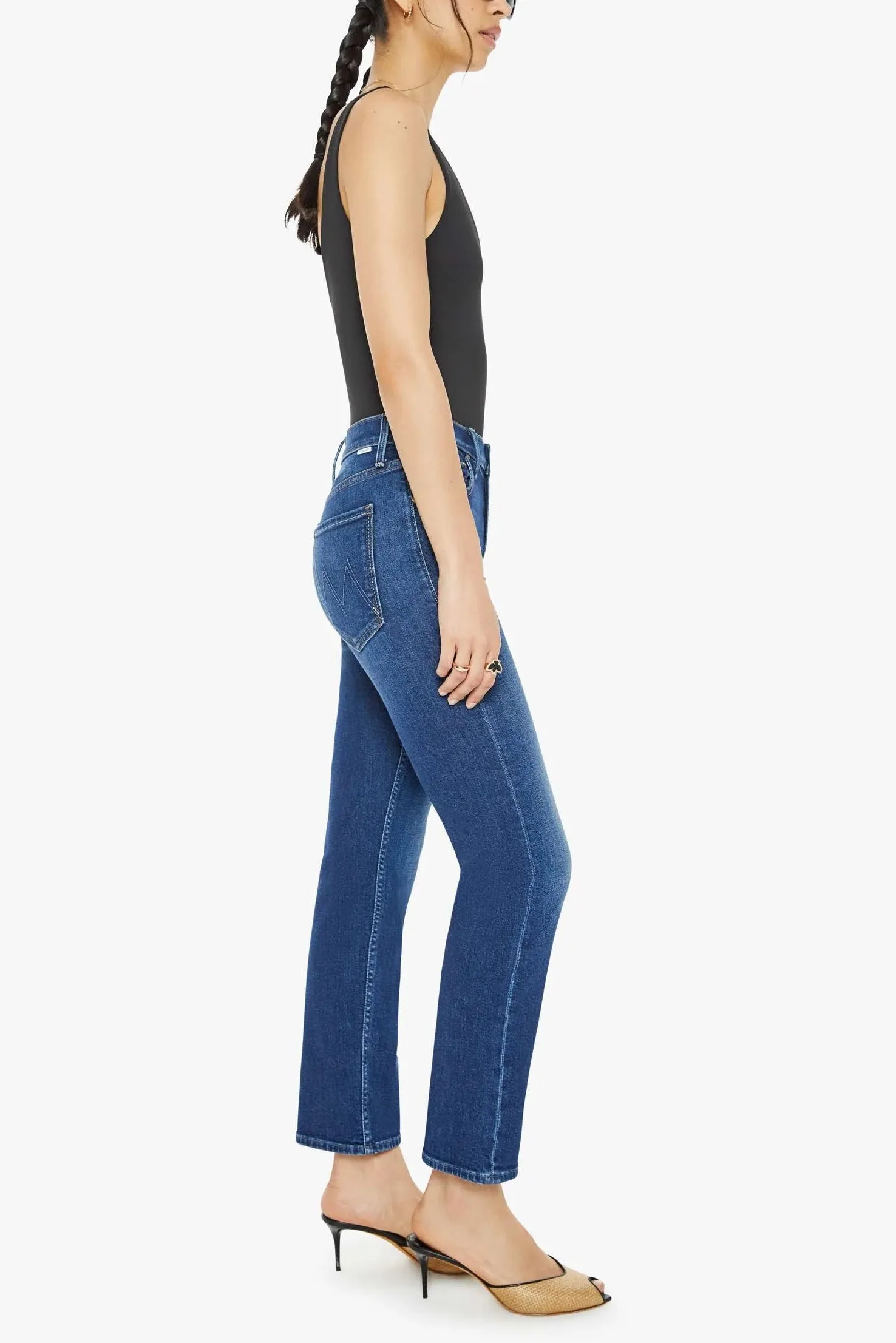 Mother Mid Rise Rider Flood Jeans