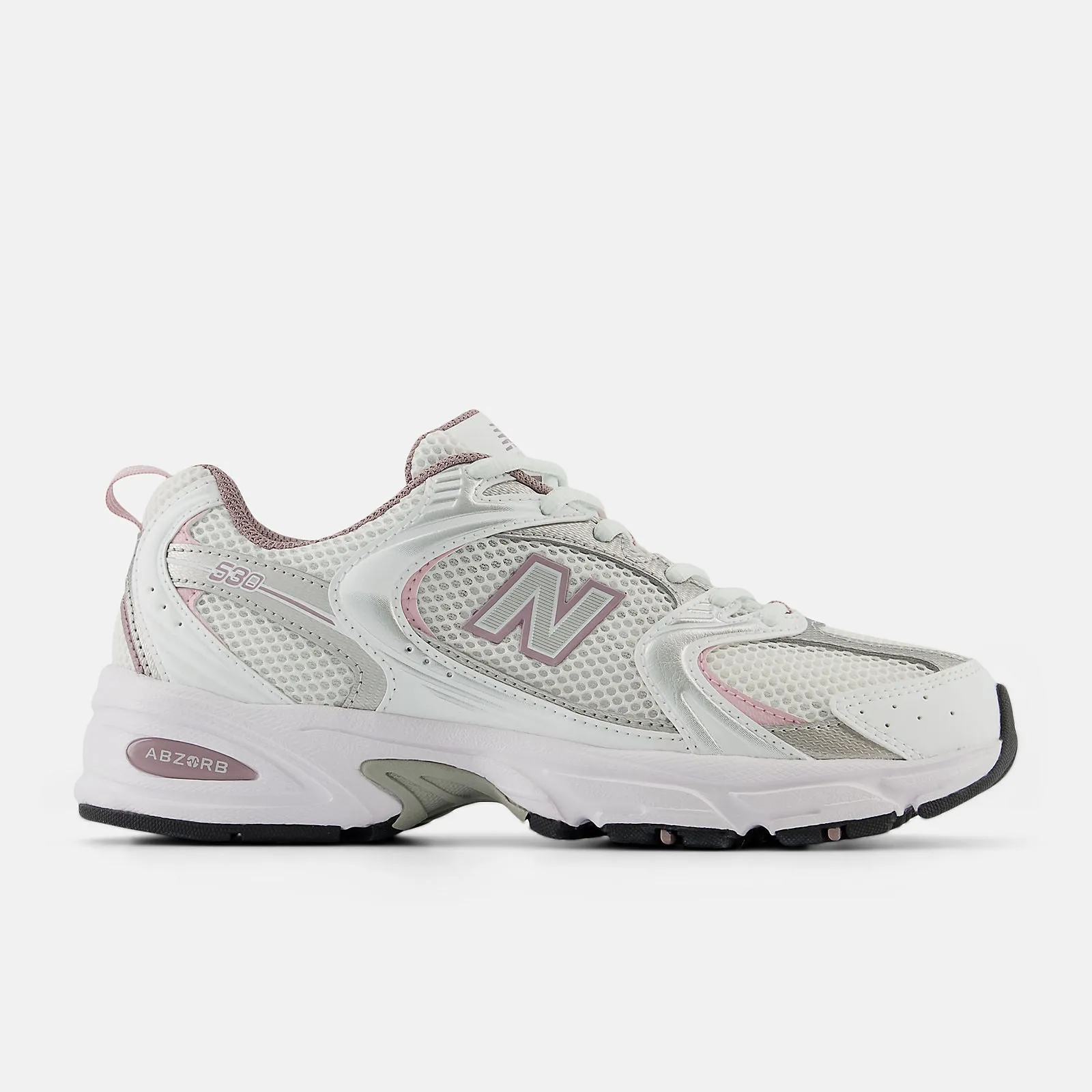 New Balance 530 Shoe - WHITE SILVER METALIC ICE WINE MID CENTURY PINK