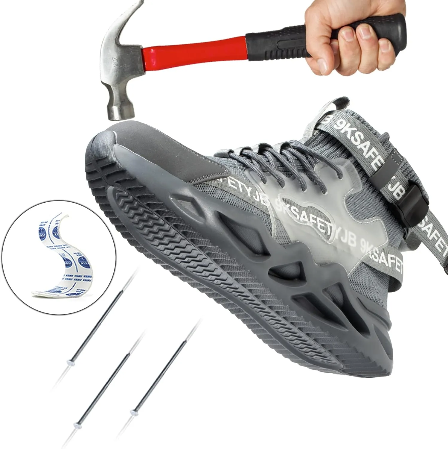 Nutropa Steel Toe Shoes for Men Women Work Safety Footwear Lightweight Breathable Comfortable Industrial Construction Sneakers