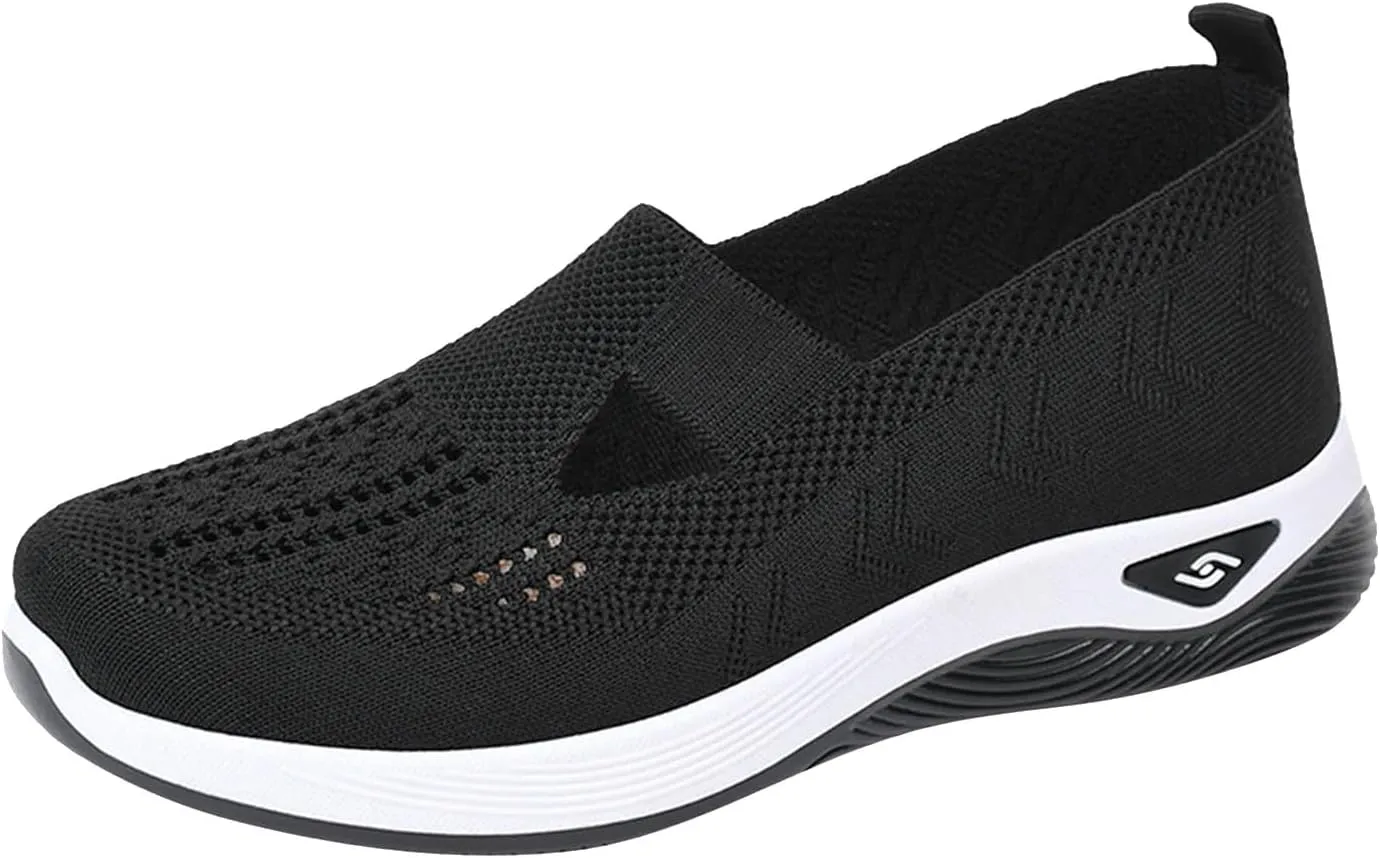 Orthopedic Shoes for Women Footwear Walking Sneakers Woven Breathable Running Shoes Arch Support Soft Sole Slide