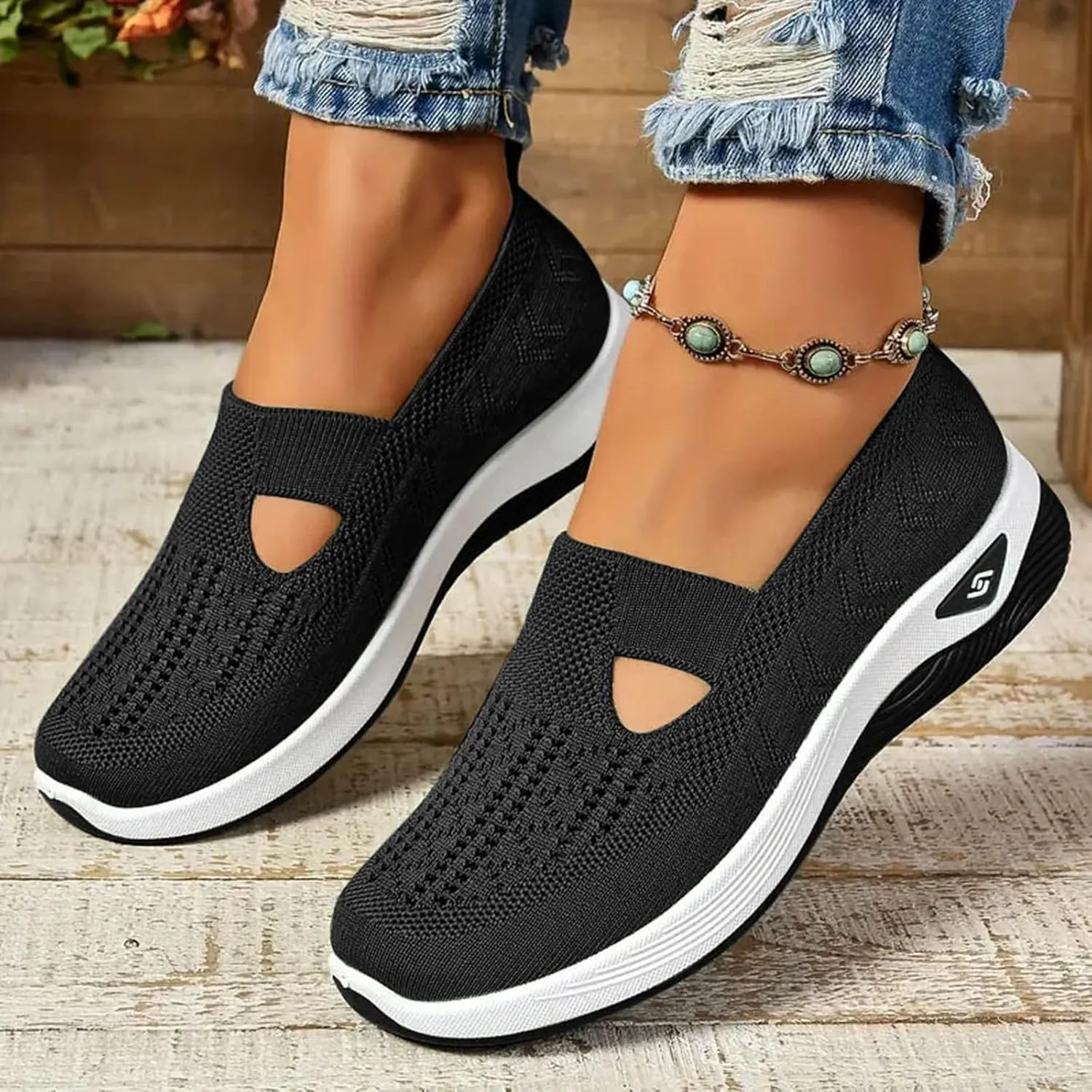 Orthopedic Shoes for Women Footwear Walking Sneakers Woven Breathable Running Shoes Arch Support Soft Sole Slide