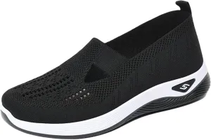Orthopedic Shoes for Women Slip On Sneakers Breathable Soft Sole Diabetic Walking Shoes Comfort Non Slip Work Sneakers Lightweight Wide Width Soft Sole Arch Support Non-Slip Shoe