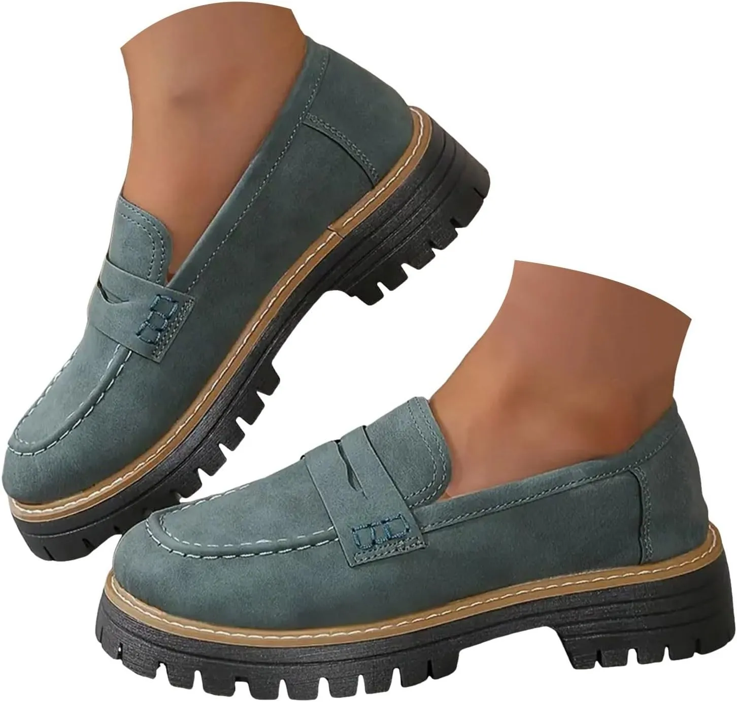 Orthoture-Orthopedic Platform Loafers Comfortable Casual Fashion with Buckle Shoes Womens Round Toe Flats Walking Shoes