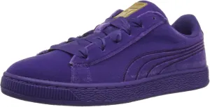 Puma Unisex-Child Basket Classic Sneaker, Royal Purple-Metallic Gold, 4.5 M US Big Kid