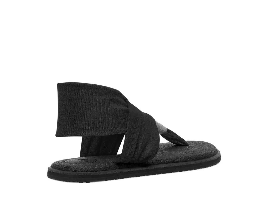 Sanuk Yoga Sling 2 Black Slip On Lightweight Ankle Strap Cushioned Sandals