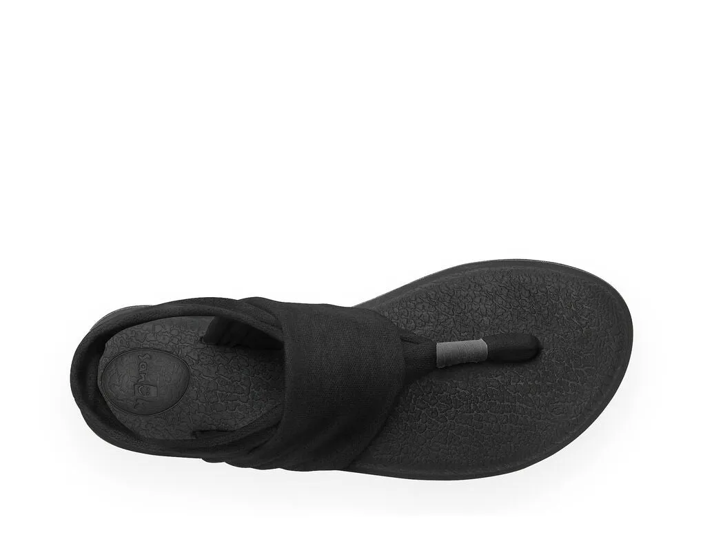 Sanuk Yoga Sling 2 Black Slip On Lightweight Ankle Strap Cushioned Sandals