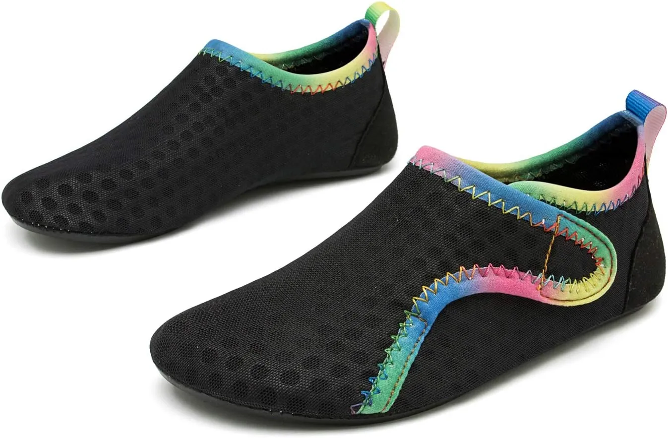 Scurtain Kids Toddler Water Shoes Barefoot Quick-Dry Aqua Socks for Boys Girls Baby with Non-Slip Rubber Sole
