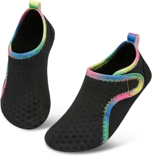 Scurtain Kids Toddler Water Shoes Barefoot Quick-Dry Aqua Socks for Boys Girls Baby with Non-Slip Rubber Sole
