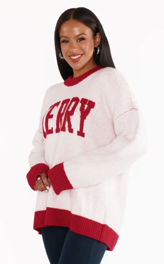 Show Me Your Mumu Classic Crewneck Sweater - Merry Graphic Knit