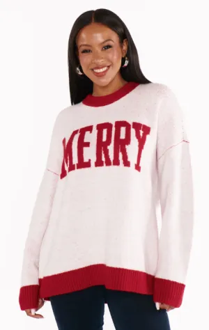 Show Me Your Mumu Classic Crewneck Sweater - Merry Graphic Knit