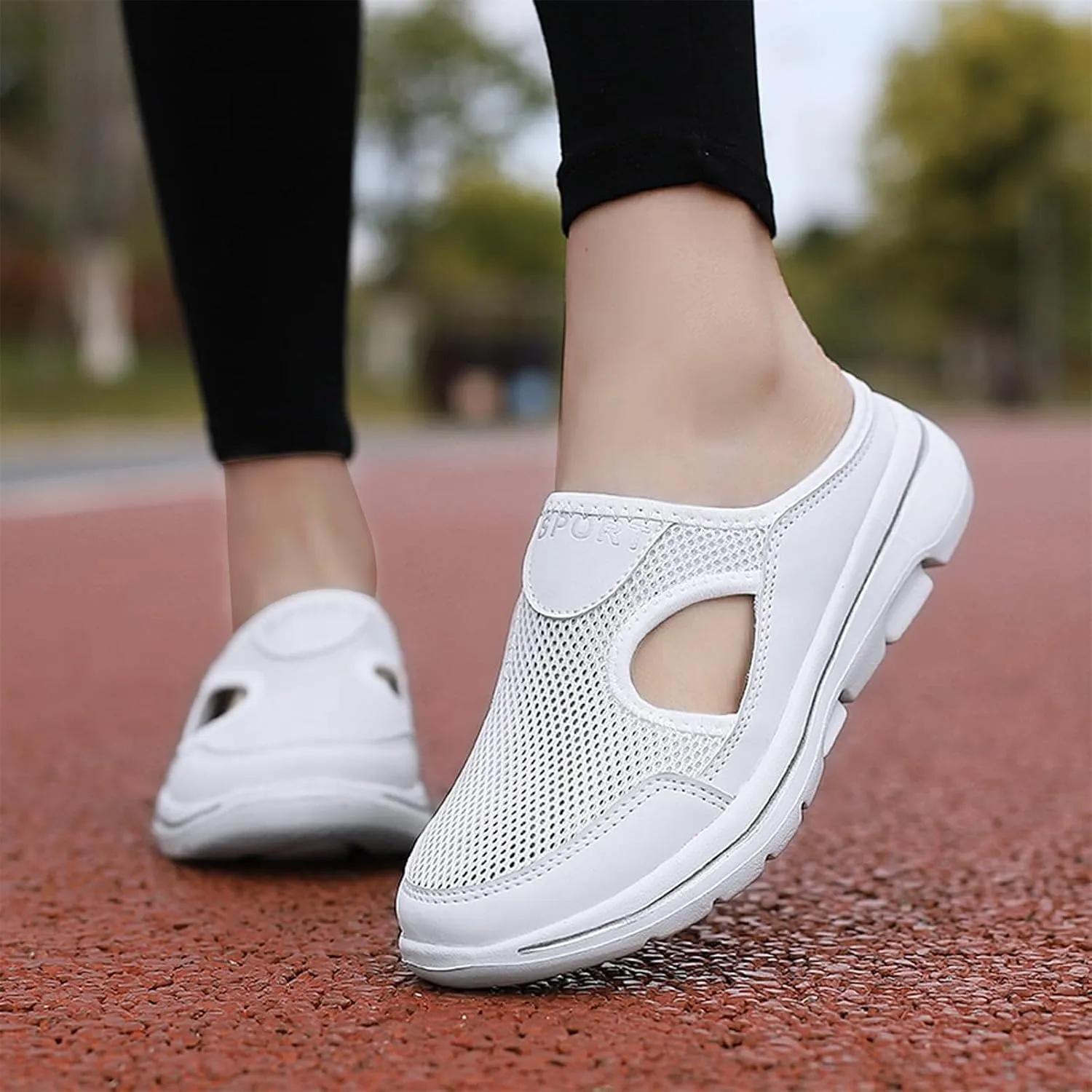 Slip On Shoes Womens Lightweight Orthopedic Sneakers Casual Breathable Slippers Closed Toe Slides Walking Shoes with Arch Support