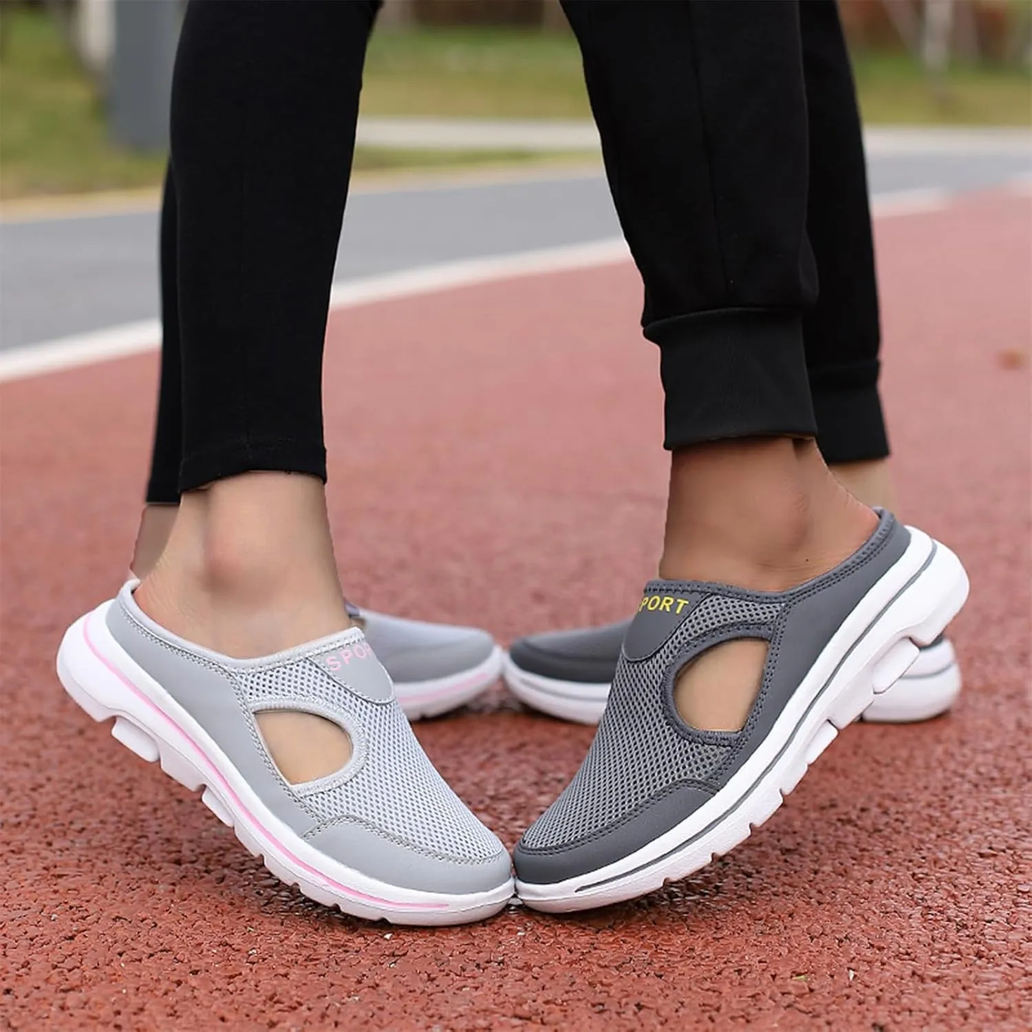 Slip On Shoes Womens Lightweight Orthopedic Sneakers Casual Breathable Slippers Closed Toe Slides Walking Shoes with Arch Support