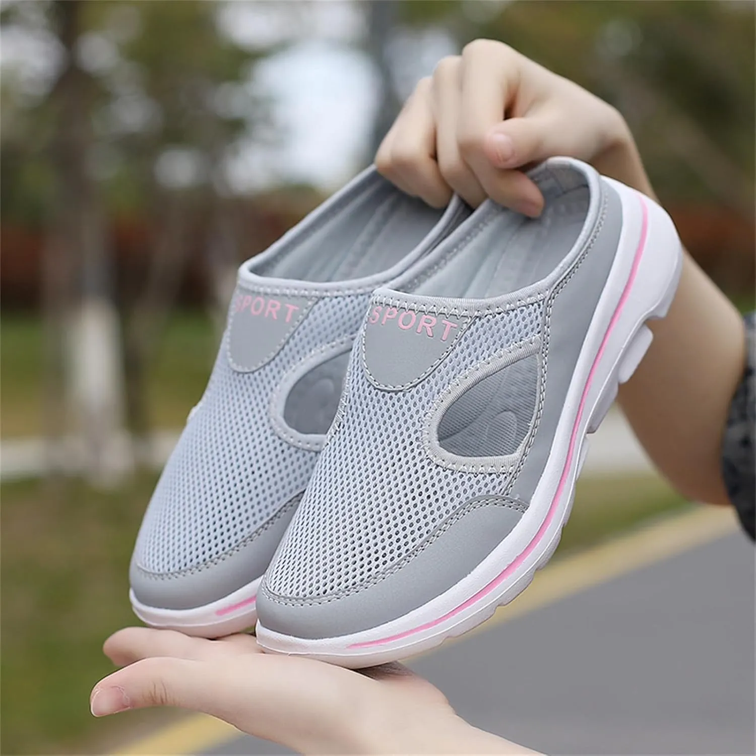Slip On Shoes Womens Lightweight Orthopedic Sneakers Casual Breathable Slippers Closed Toe Slides Walking Shoes with Arch Support