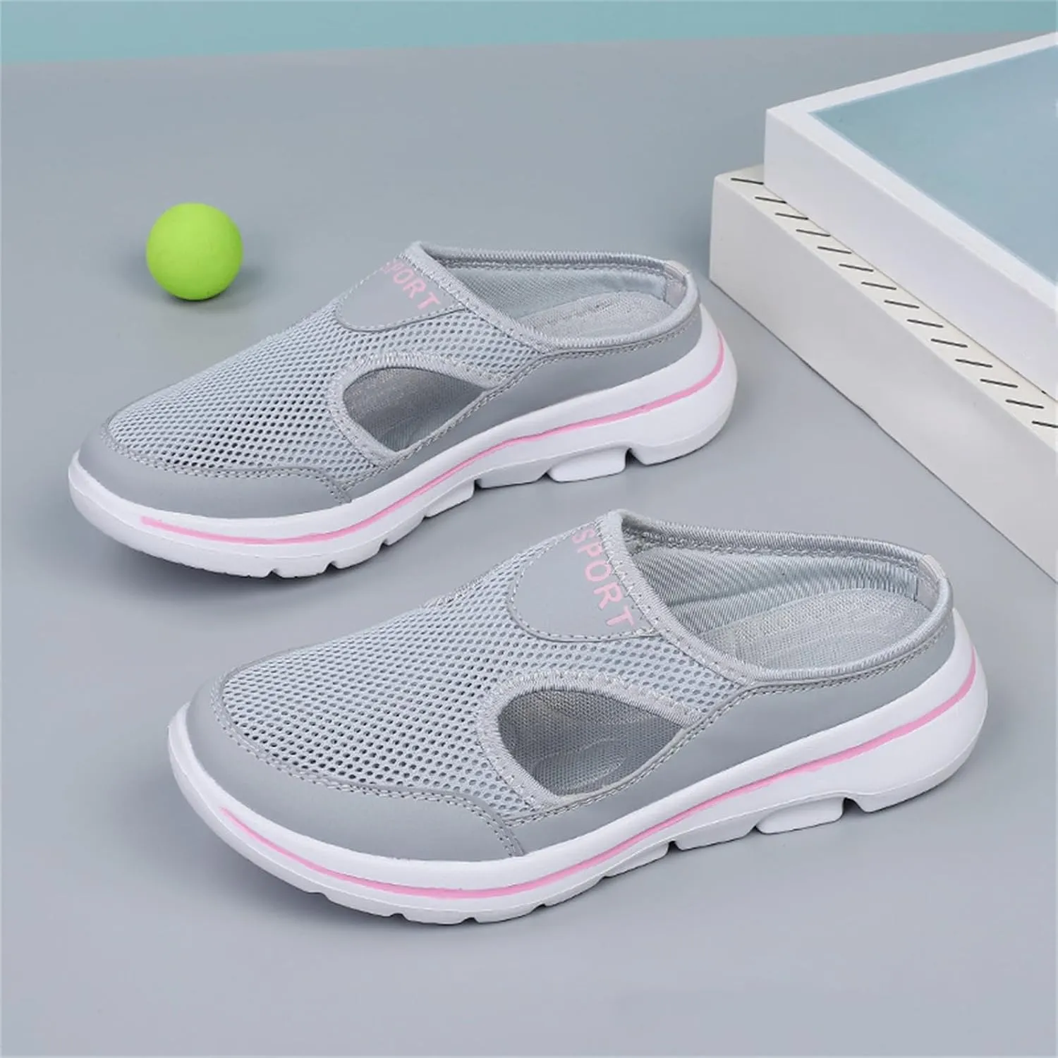 Slip On Shoes Womens Lightweight Orthopedic Sneakers Casual Breathable Slippers Closed Toe Slides Walking Shoes with Arch Support