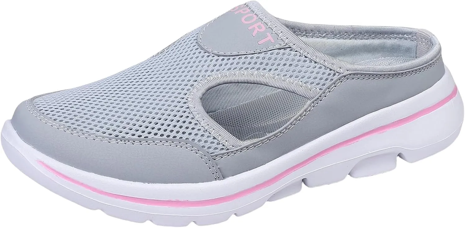 Slip On Shoes Womens Lightweight Orthopedic Sneakers Casual Breathable Slippers Closed Toe Slides Walking Shoes with Arch Support