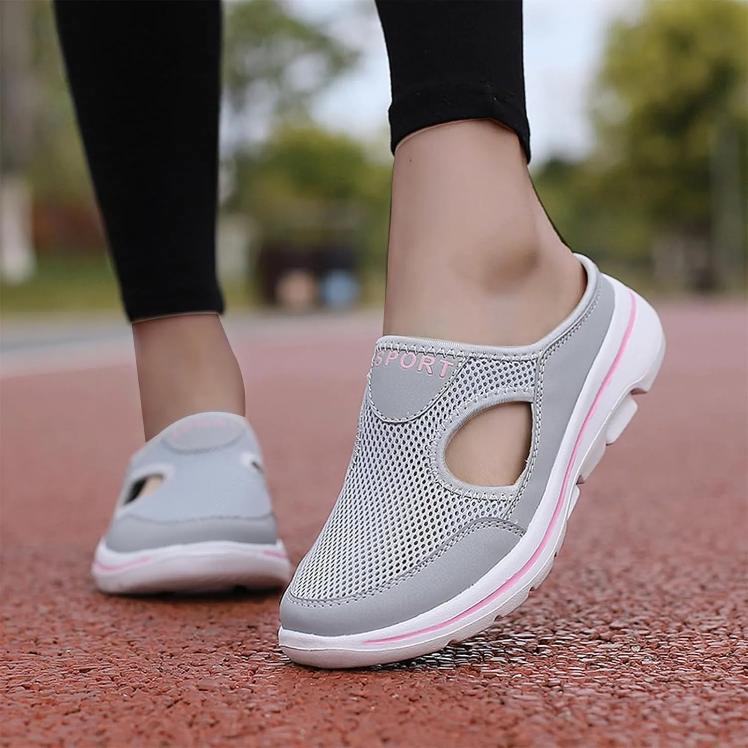 Slip On Shoes Womens Lightweight Orthopedic Sneakers Casual Breathable Slippers Closed Toe Slides Walking Shoes with Arch Support