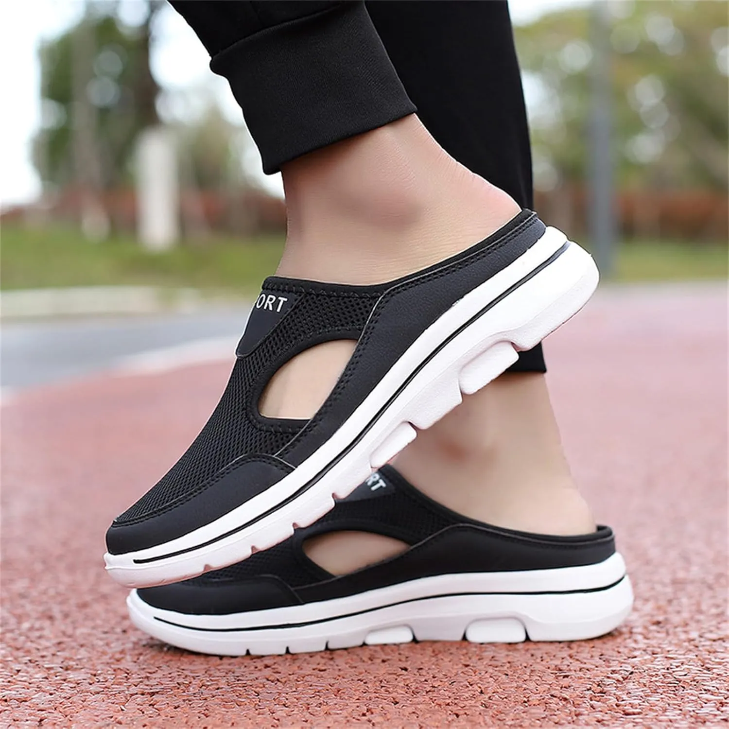 Slip On Shoes Womens Lightweight Orthopedic Sneakers Casual Breathable Slippers Closed Toe Slides Walking Shoes with Arch Support