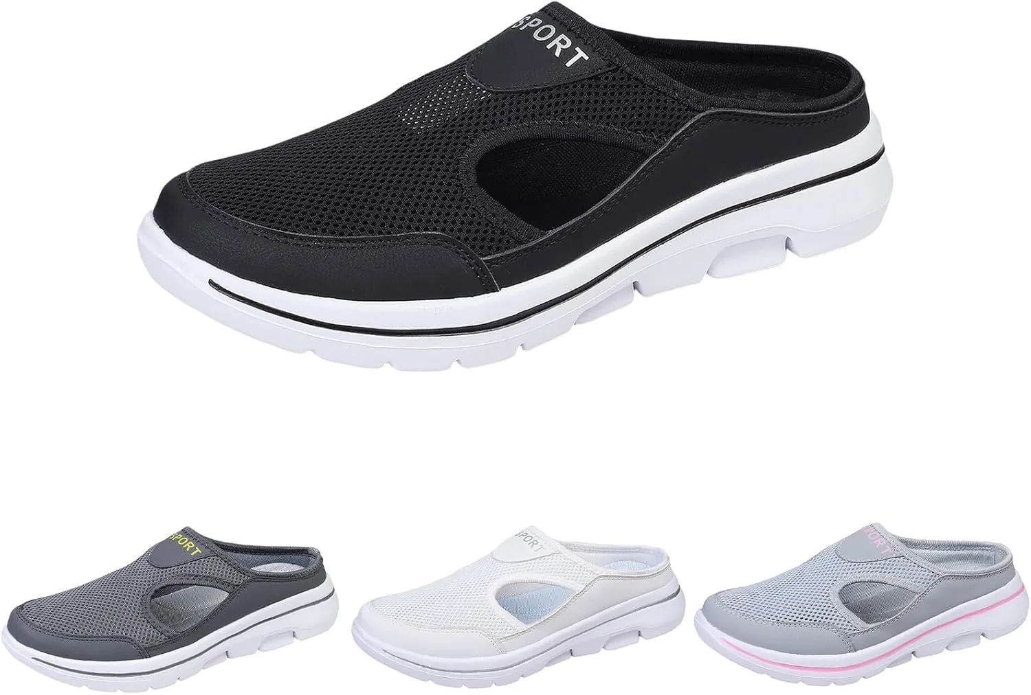 Slip On Shoes Womens Lightweight Orthopedic Sneakers Casual Breathable Slippers Closed Toe Slides Walking Shoes with Arch Support