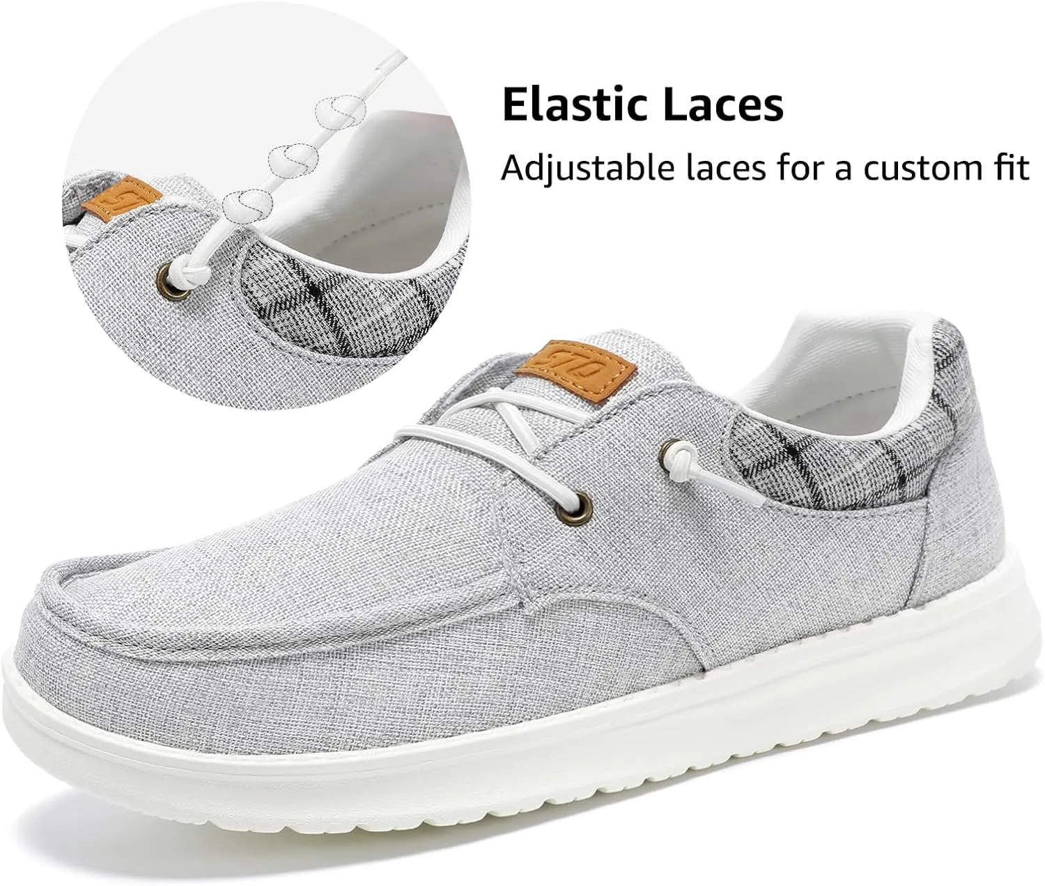 STQ Men's Lace up LoafersOrthopedic Ultralight Boat Casual Shoes with Arth Support