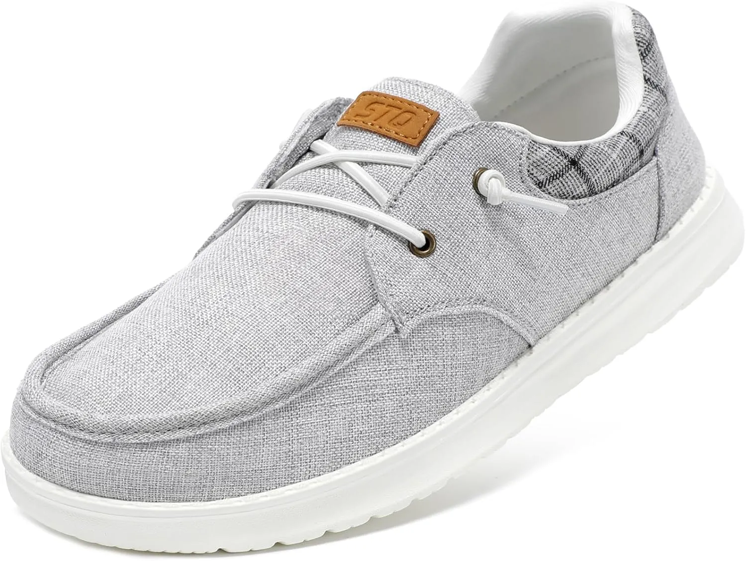 STQ Men's Lace up LoafersOrthopedic Ultralight Boat Casual Shoes with Arth Support
