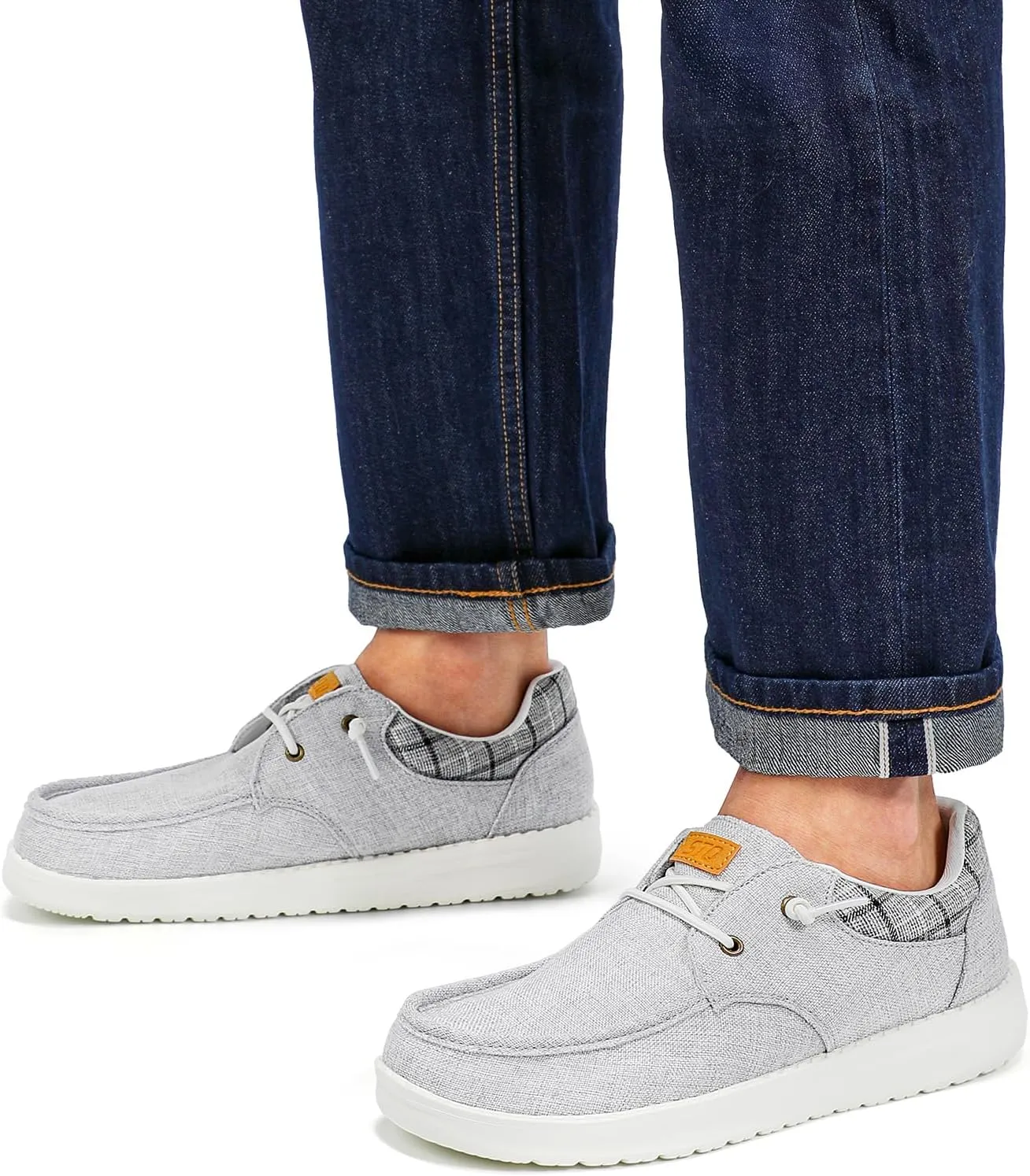 STQ Men's Lace up LoafersOrthopedic Ultralight Boat Casual Shoes with Arth Support