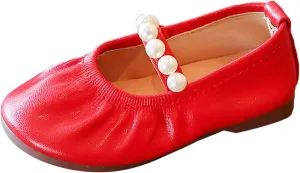 Toddler Flower Girl Dress Shoes Pearls Ballet Flats Party Wedding Toddler Little Kid Girl Mary Jane Shoes