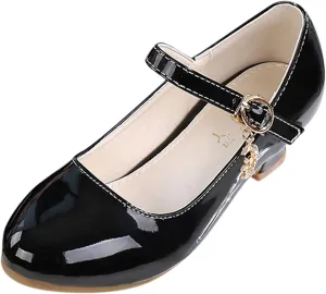Toddler Girls Mary Jane Dress Shoes Flower Girl Wedding School Uniform Low Heels Toddler Little Kids Pump Shoes