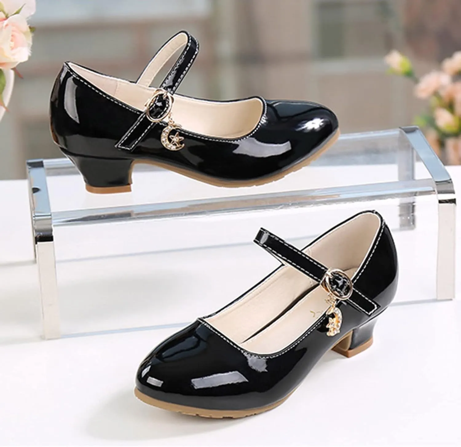 Toddler Girls Mary Jane Dress Shoes Flower Girl Wedding School Uniform Low Heels Toddler Little Kids Pump Shoes
