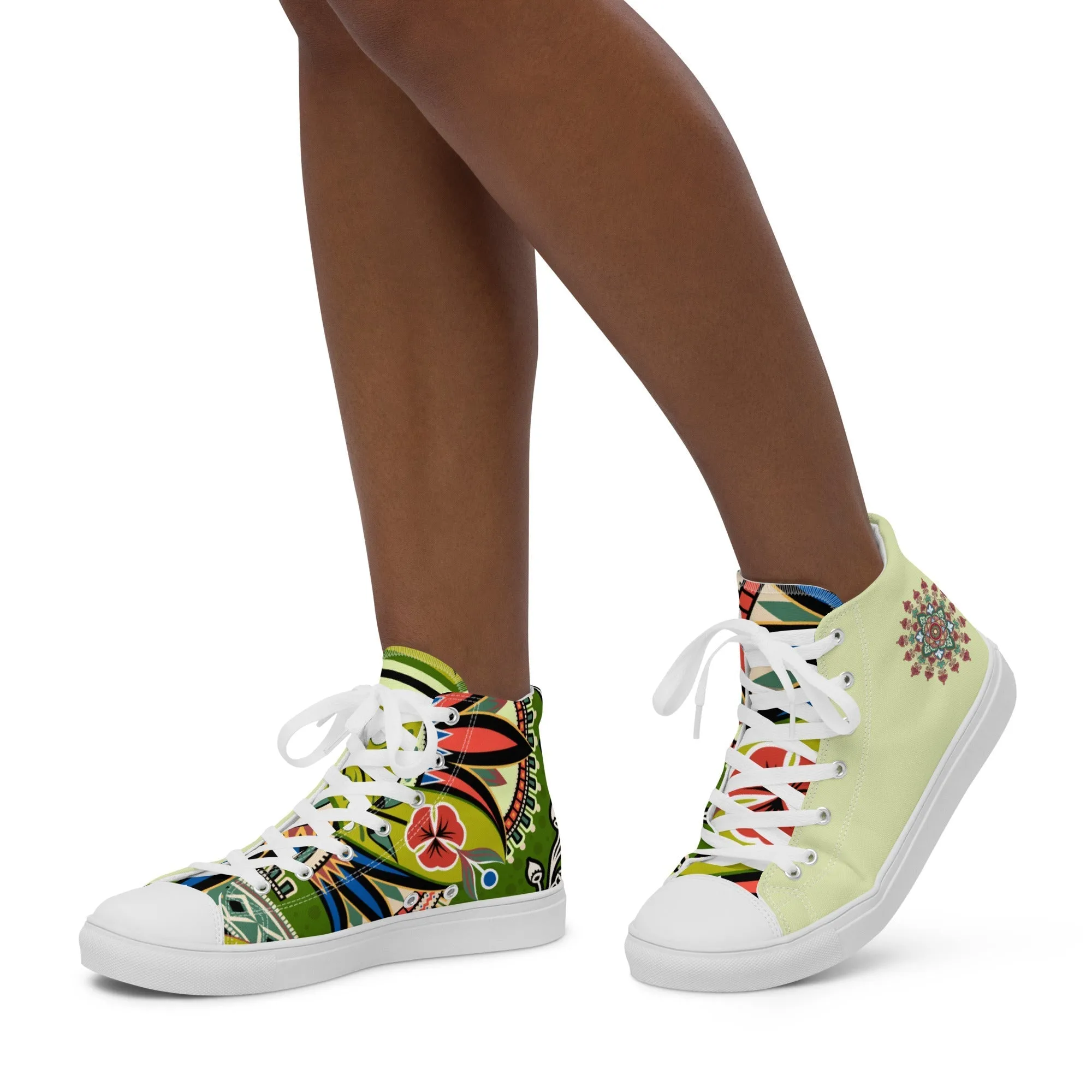 Vrishita Women’s Lace-Up Canvas High-Top Sneakers
