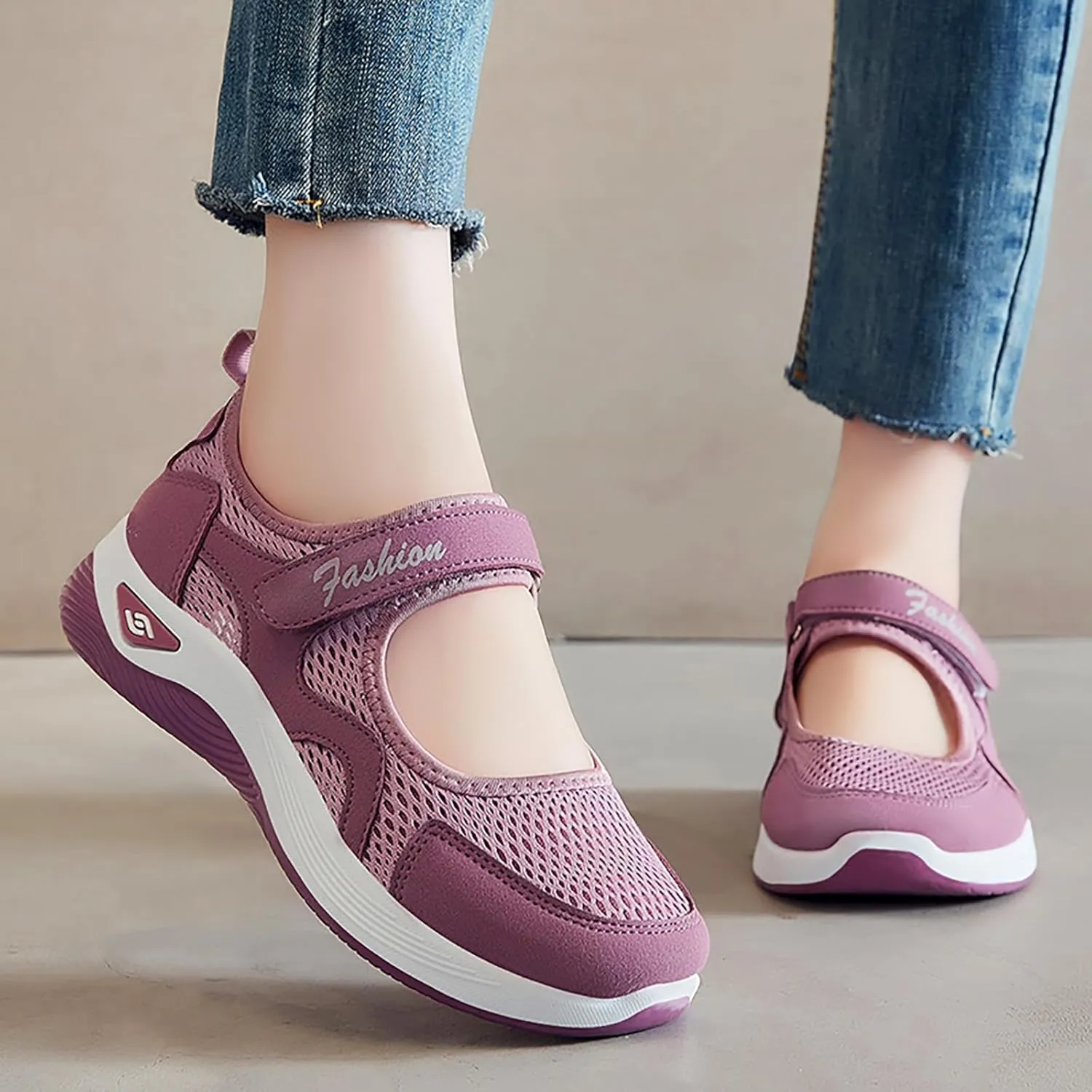 Walking Shoes Women Slip On Diabetic Foam Shoes Adjustable Working Nurse Shoe Lightweight Breathable Flat Outdoor Comfort Casual Fashion Sneakers with Arch Support