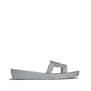 Women Summer Flat Slipper Silver