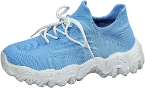 Women's Arch Support Platform Sneaker Comfortable Cushion Workout Sneaker Slip On Breathable Mesh Shoes